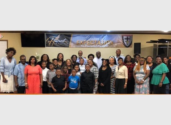 large group of Harvest AME Church members